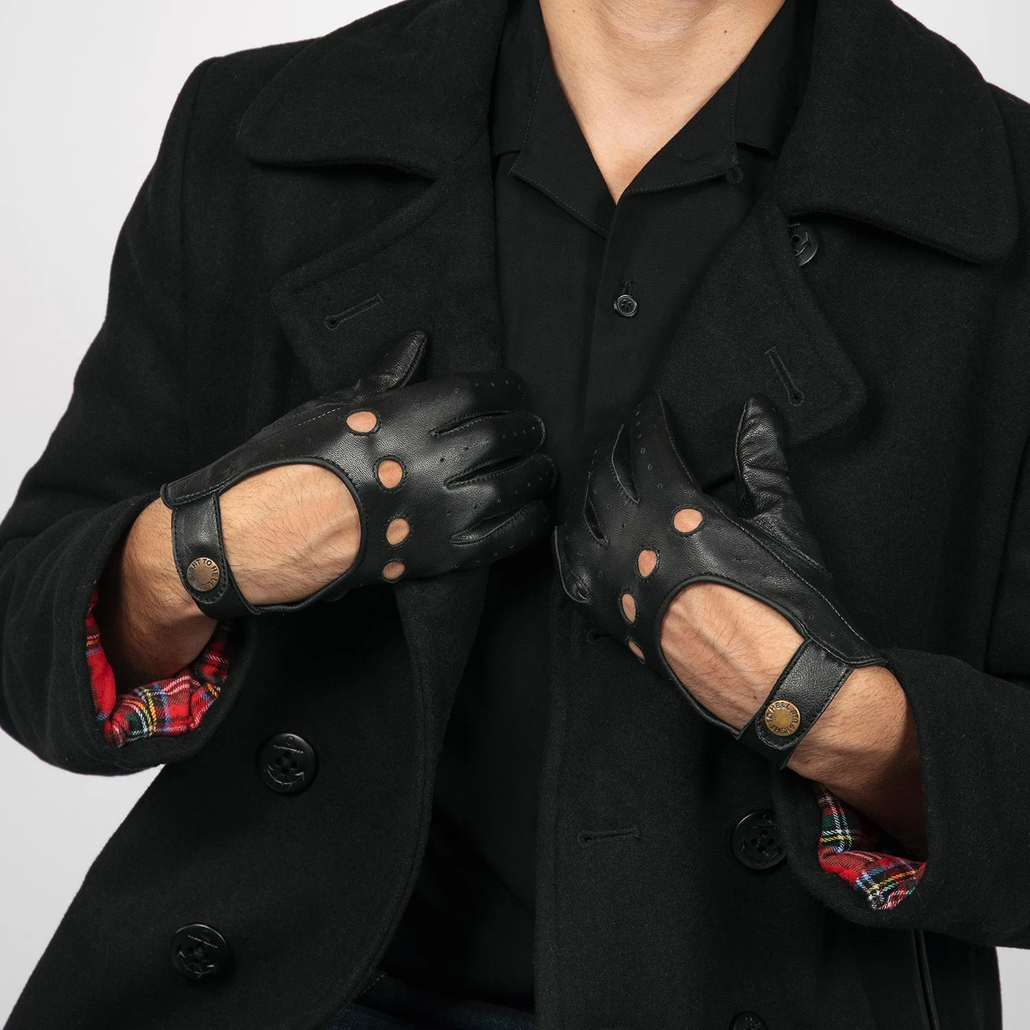 Bullitt – Black And Brass Leather Gloves 3 Bullitt – Black And Brass Leather Gloves - Image 3