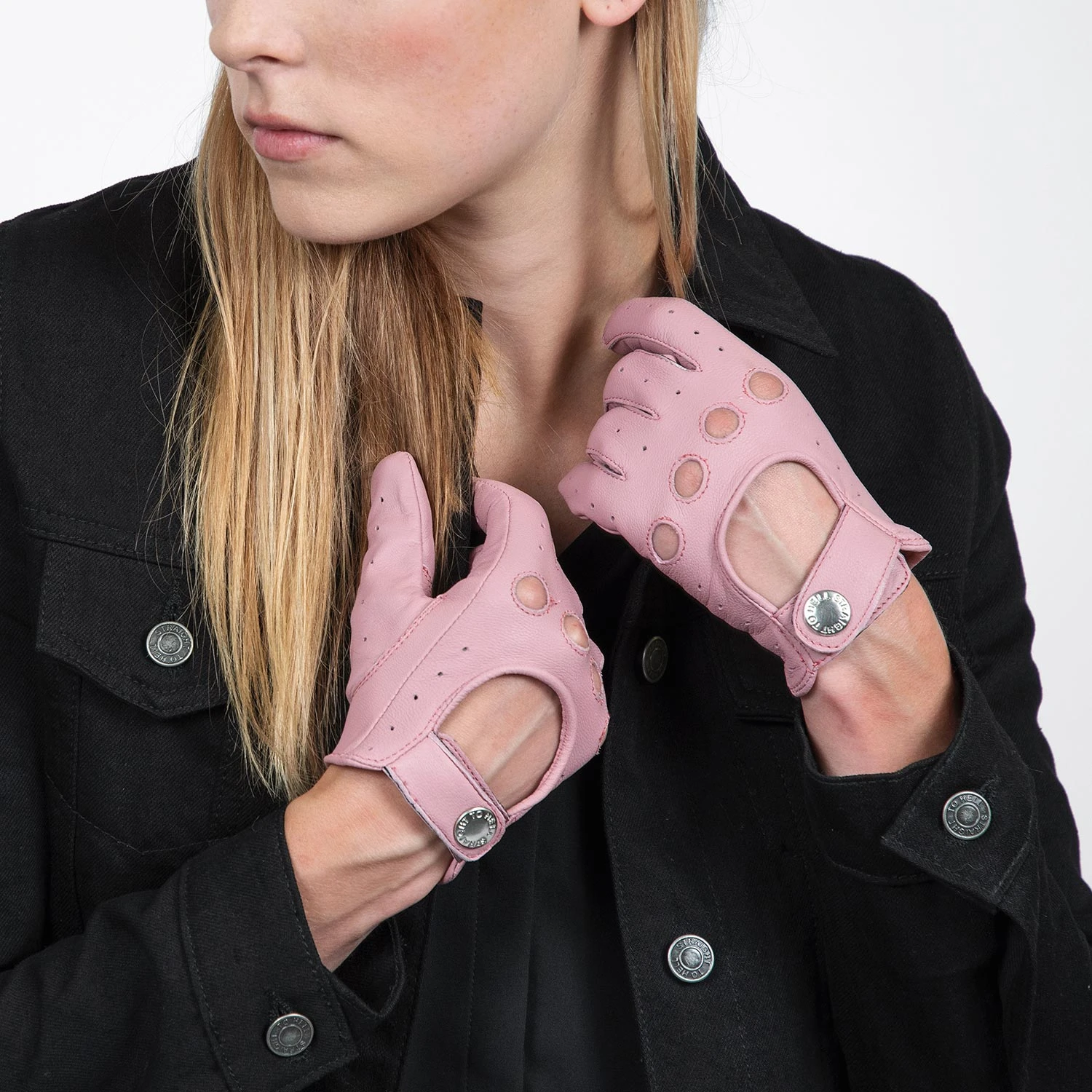 Bullitt – Dusty Pink Leather Gloves (Size XS) 2 Bullitt – Dusty Pink Leather Gloves (Size XS) - Image 2