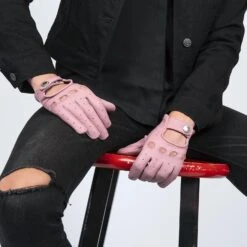 Bullitt – Dusty Pink Leather Gloves (Size XS) 7 Bullitt – Dusty Pink Leather Gloves (Size XS) -Straight To Hell bullitt dusty pink web 2