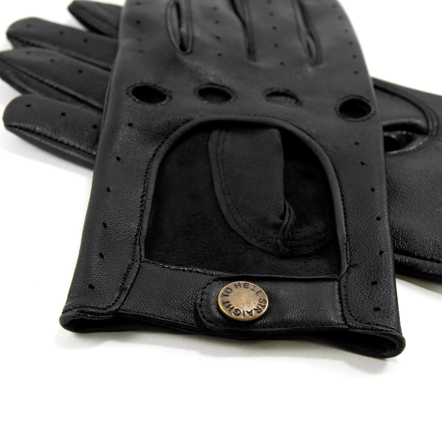 Bullitt – Black And Brass Leather Gloves 4 Bullitt – Black And Brass Leather Gloves - Image 4