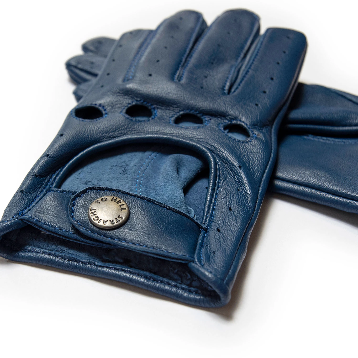 Bullitt – Antique Blue Leather Gloves (Size XS) 4 Bullitt – Antique Blue Leather Gloves (Size XS) - Image 4