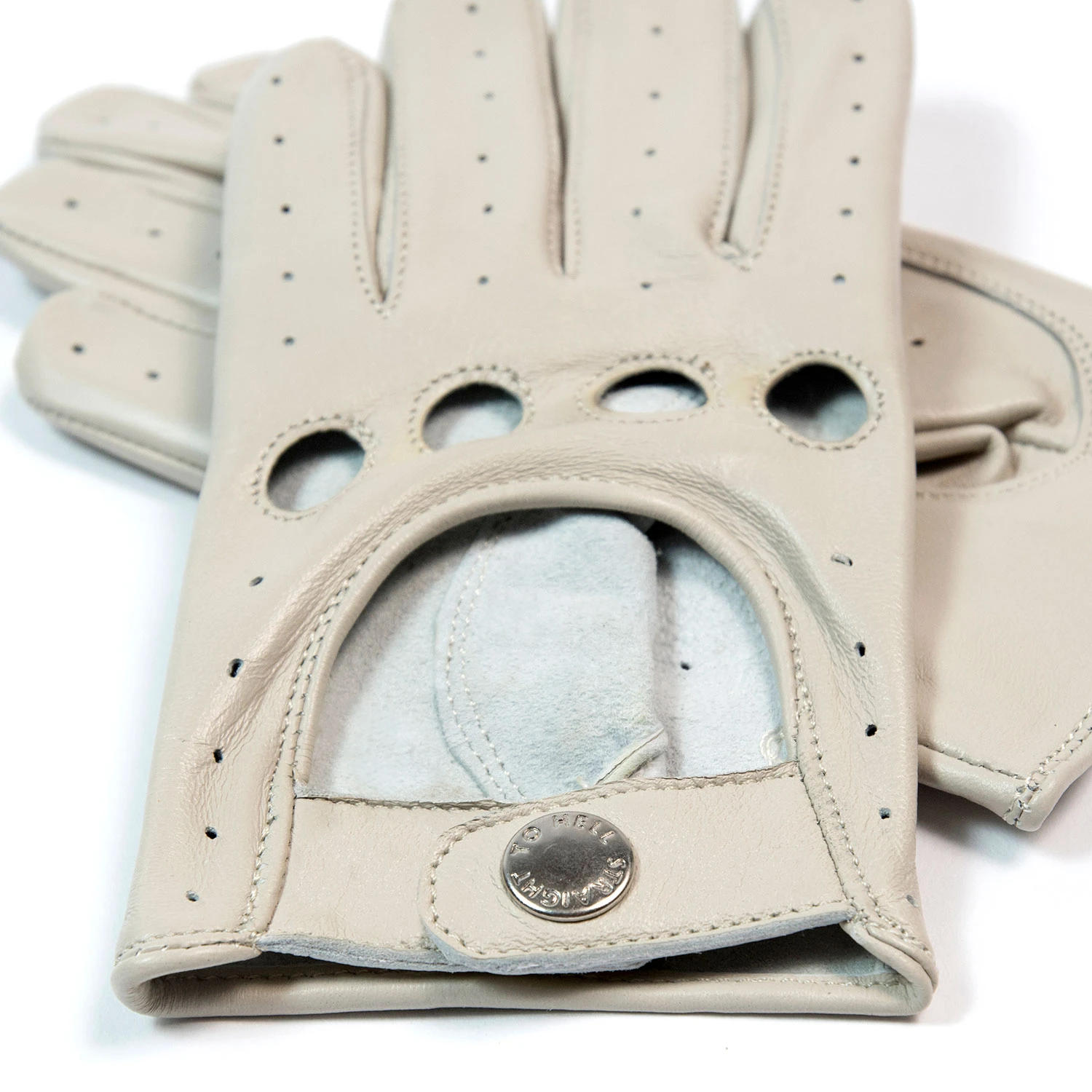 Bullitt – White Leather Gloves (Size XS, S) 4 Bullitt – White Leather Gloves (Size XS, S) - Image 4