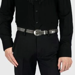 Calvera – Reptile Print Leather Belt (Size 28, 30) -Straight To Hell cal rep men w 1