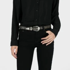 Calvera – Reptile Print Leather Belt (Size M, 2XL, 3XL, 4XL) -Straight To Hell cal rep wom w 1