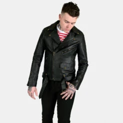 Commando – Black And Brass Leather Jacket -Straight To Hell com blk bra men 2021 w 10
