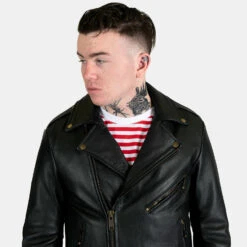 Commando – Black And Brass Leather Jacket -Straight To Hell com blk bra men 2021 w 11