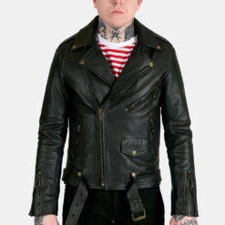 Commando – Black And Brass Leather Jacket -Straight To Hell com blk bra men 2021 w 7