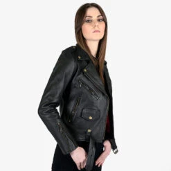Commando – Black And Brass Leather Jacket (Size XS, S, M, L, XL, 2XL, 3XL, 4XL, 5XL) -Straight To Hell com blk bras wom 2021 w 7