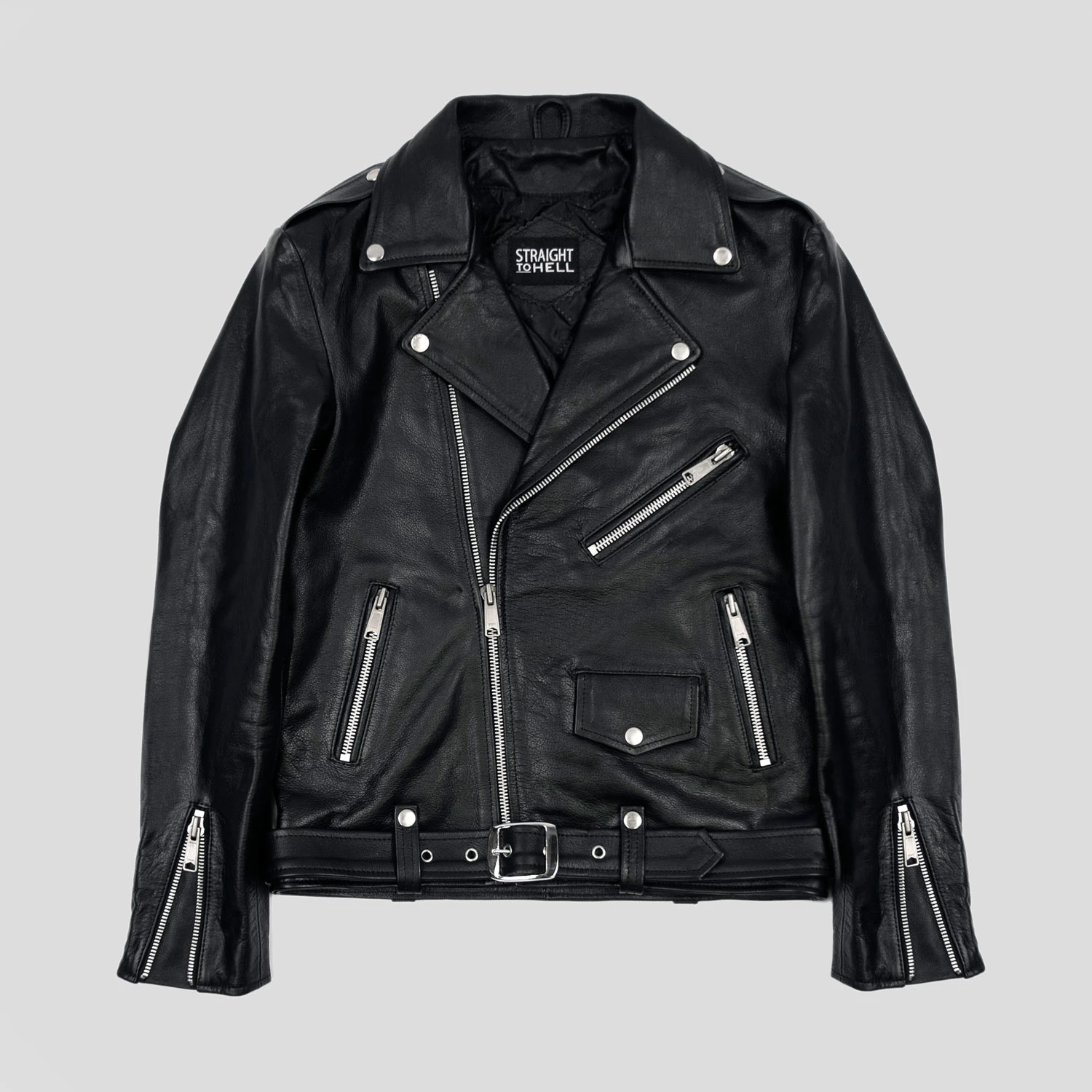 Commando – Black And Nickel – Black Lining – Leather Jacket 1 Commando – Black And Nickel – Black Lining – Leather Jacket