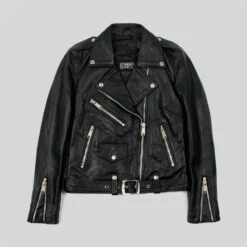 Commando – Black And Nickel – Black Lining – Leather Jacket (Size XS, S, M, L, XL, 3XL, 4XL, 5XL)