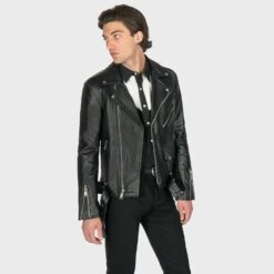 Commando – Black And Nickel – Black Lining – Leather Jacket 13 Commando – Black And Nickel – Black Lining – Leather Jacket -Straight To Hell com blk nic blk men w 4