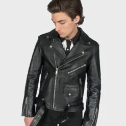 Commando – Black And Nickel – Black Lining – Leather Jacket 17 Commando – Black And Nickel – Black Lining – Leather Jacket -Straight To Hell com blk nic blk men w 8
