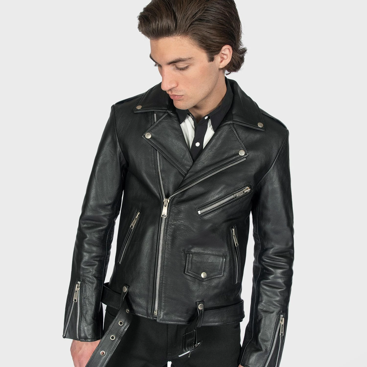 Commando – Black And Nickel – Black Lining – Leather Jacket 7 Commando – Black And Nickel – Black Lining – Leather Jacket - Image 7