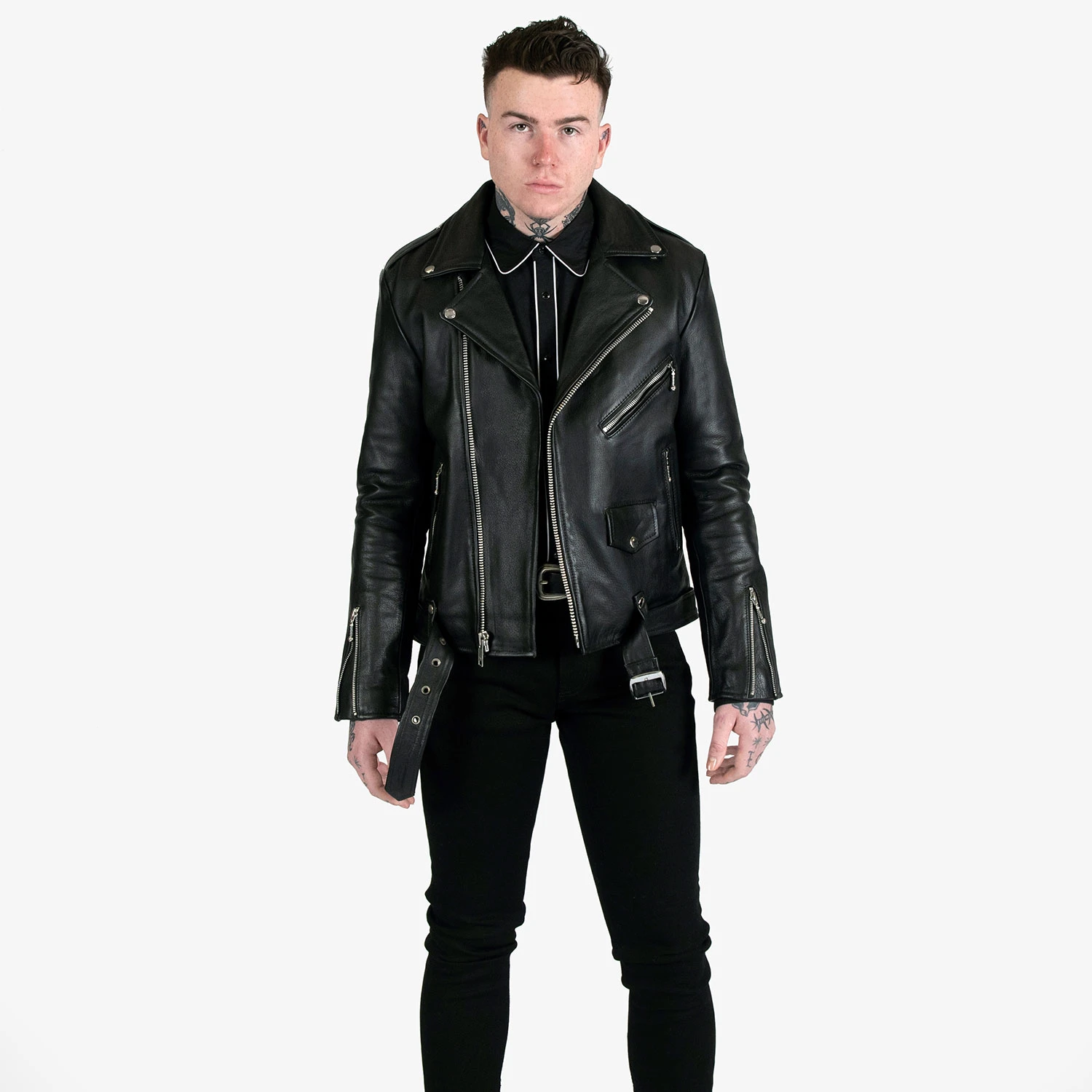 Commando – Black And Nickel Leather Jacket 3 Commando – Black And Nickel Leather Jacket - Image 3