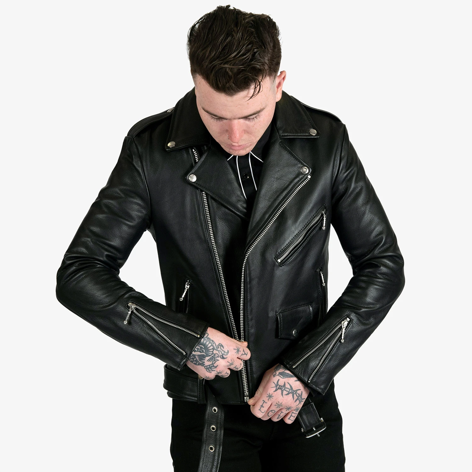 Commando – Black And Nickel Leather Jacket 5 Commando – Black And Nickel Leather Jacket - Image 5