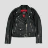 Commando – Black And Nickel Leather Jacket (Size XS, S, M, L, XL, 2XL, 3XL, 4XL, 5XL)
