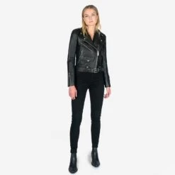 Commando – Black And Nickel Leather Jacket (Size XS, S, M, L, XL, 2XL, 3XL, 4XL, 5XL) 15 Commando – Black And Nickel Leather Jacket (Size XS, S, M, L, XL, 2XL, 3XL, 4XL, 5XL) -Straight To Hell com blk nic wom 2022 w 10