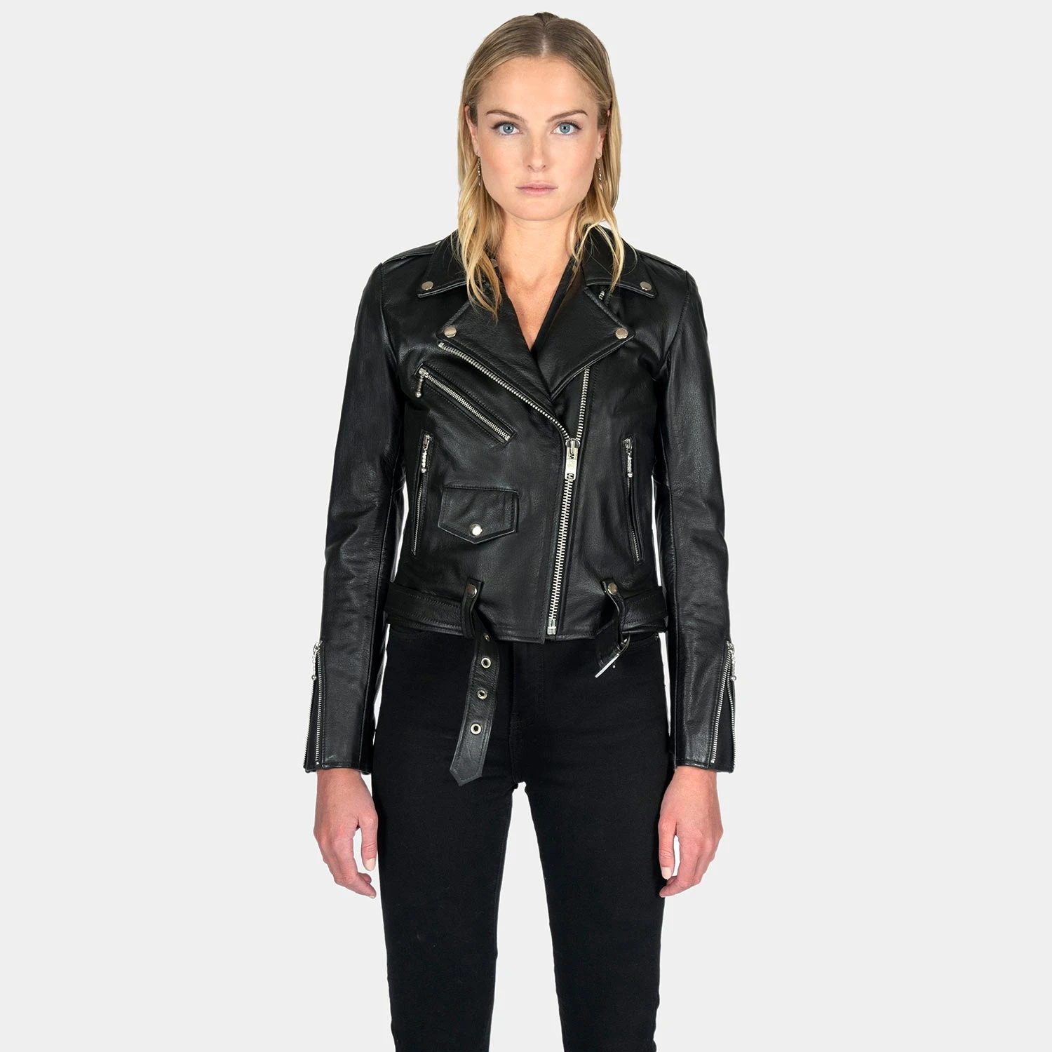 Commando – Black And Nickel Leather Jacket (Size XS, S, M, L, XL, 2XL, 3XL, 4XL, 5XL) 5 Commando – Black And Nickel Leather Jacket (Size XS, S, M, L, XL, 2XL, 3XL, 4XL, 5XL) - Image 5
