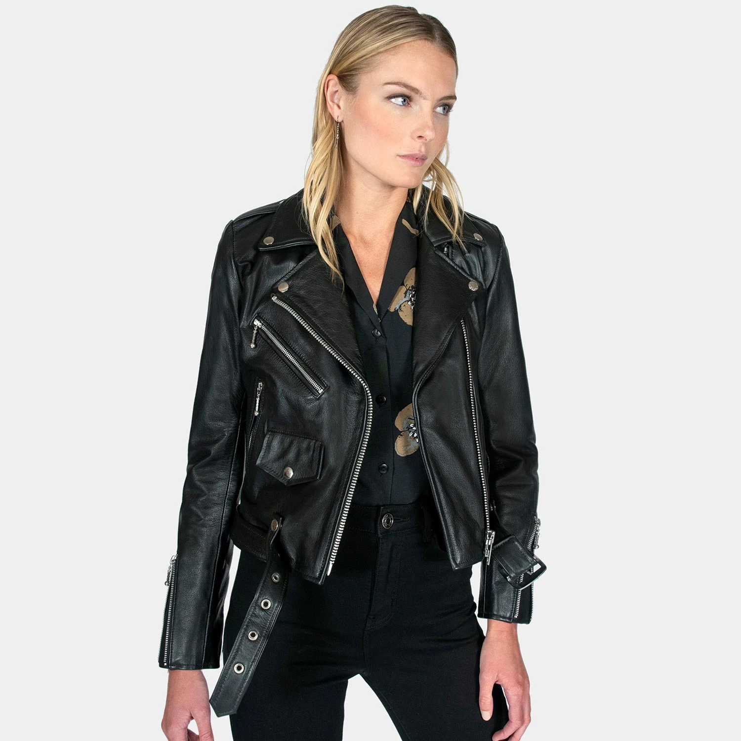 Commando – Black And Nickel Leather Jacket (Size XS, S, M, L, XL, 2XL, 3XL, 4XL, 5XL) 3 Commando – Black And Nickel Leather Jacket (Size XS, S, M, L, XL, 2XL, 3XL, 4XL, 5XL) - Image 3