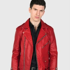 Commando – Blood Red Leather Jacket -Straight To Hell com blo red men web 1