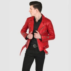 Commando – Blood Red Leather Jacket -Straight To Hell com blo red men web 5