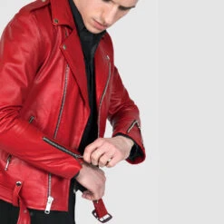 Commando – Blood Red Leather Jacket -Straight To Hell com blo red men web 6