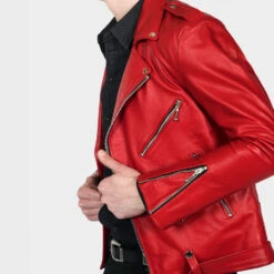 Commando – Blood Red Leather Jacket -Straight To Hell com blo red men web 7