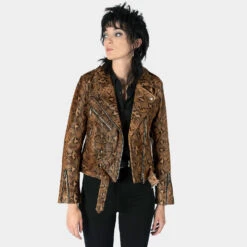 Commando – Snakeskin Leather Jacket – 15 Year Anniversary (Size S, M, L, XL, 2XL, 4XL, 5XL) -Straight To Hell com bro sna wom w 5