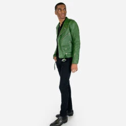 Commando – Cactus Green Leather Jacket -Straight To Hell com cac gre w 2