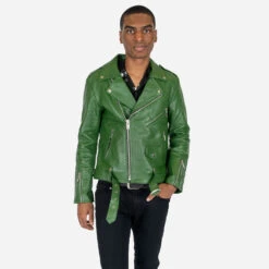 Commando – Cactus Green Leather Jacket -Straight To Hell com cac gre w 4