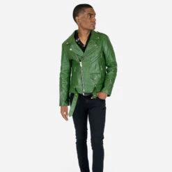 Commando – Cactus Green Leather Jacket -Straight To Hell com cac gre w 5
