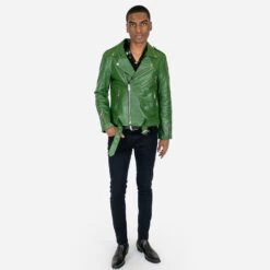 Commando – Cactus Green Leather Jacket -Straight To Hell com cac gre w 6