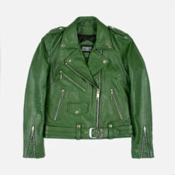 Commando – Cactus Green Leather Jacket (Size XS, S, M, L, XL, 3XL, 4XL, 5XL)