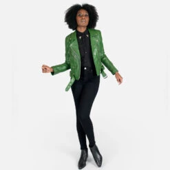 Commando – Cactus Green Leather Jacket (Size XS, S, M, L, XL, 3XL, 4XL, 5XL) -Straight To Hell com cac gre wom w 2