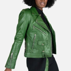 Commando – Cactus Green Leather Jacket (Size XS, S, M, L, XL, 3XL, 4XL, 5XL) -Straight To Hell com cac gre wom w 3