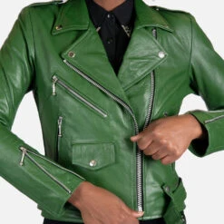 Commando – Cactus Green Leather Jacket (Size XS, S, M, L, XL, 3XL, 4XL, 5XL) -Straight To Hell com cac gre wom w 5