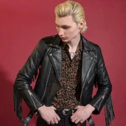 Commando Fringe – Leather Jacket With Fringe -Straight To Hell com fri men thumb