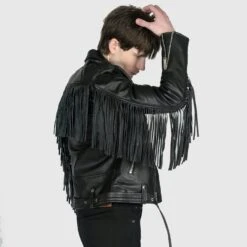 Commando Fringe – Leather Jacket With Fringe -Straight To Hell com fri men w 5