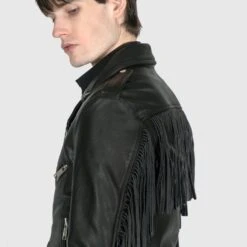 Commando Fringe – Leather Jacket With Fringe -Straight To Hell com fri men w 9