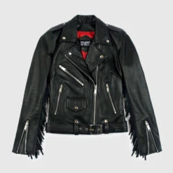 Commando Fringe – Leather Jacket With Fringe (Size XS, S, M, L, XL, 2XL, 3XL, 4XL, 5XL)