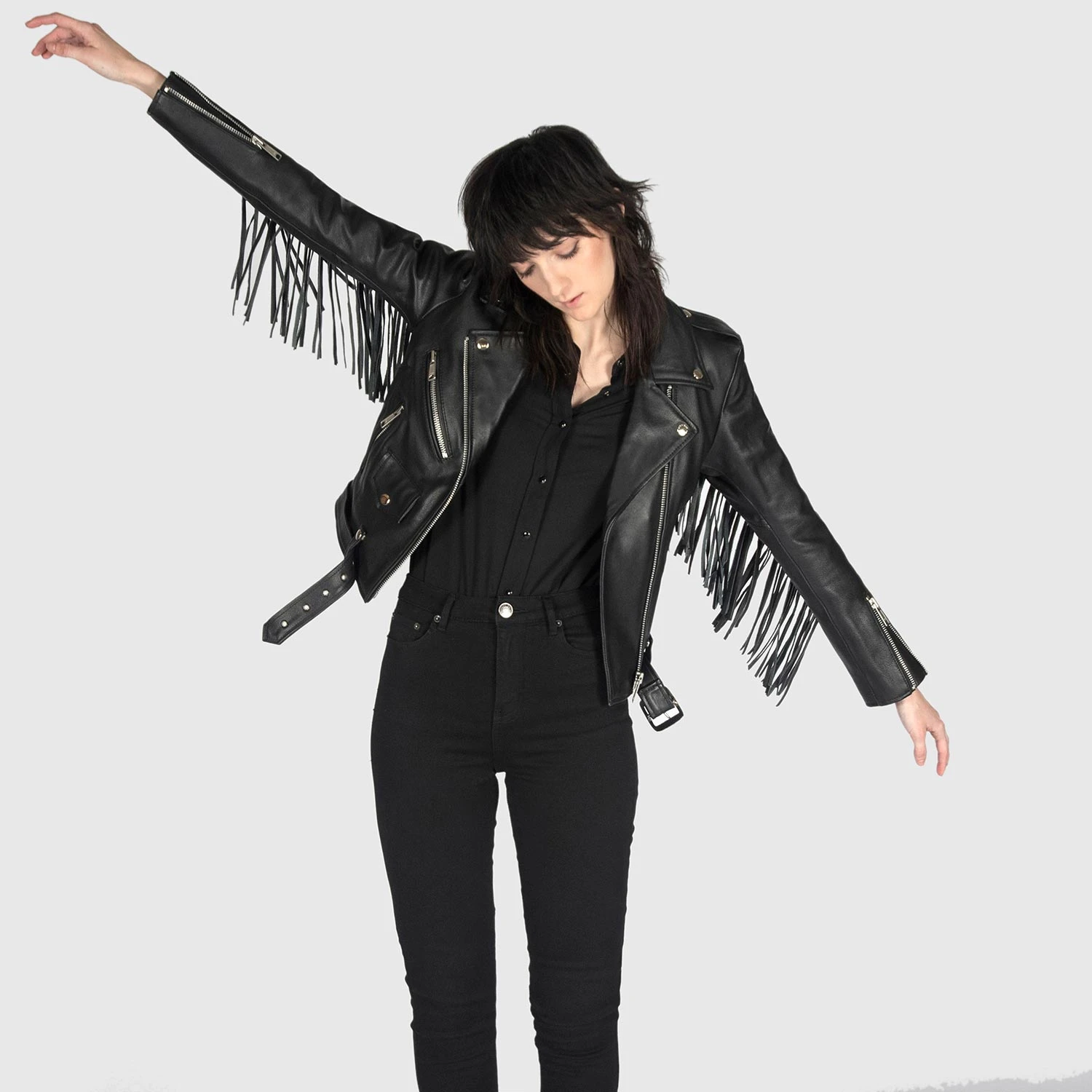 Commando Fringe – Leather Jacket With Fringe (Size XS, S, M, L, XL, 2XL, 3XL, 4XL, 5XL) 3 Commando Fringe – Leather Jacket With Fringe (Size XS, S, M, L, XL, 2XL, 3XL, 4XL, 5XL) - Image 3