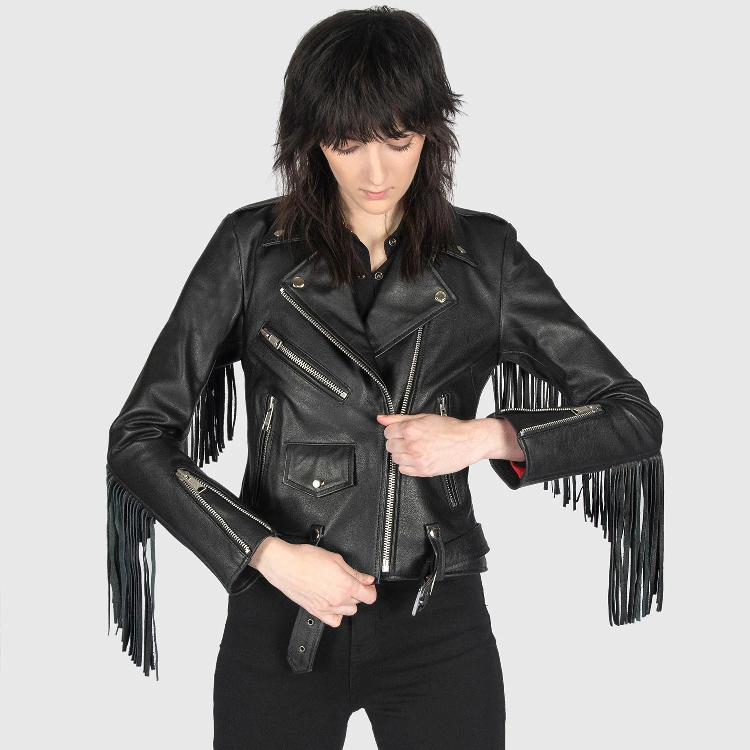 Commando Fringe – Leather Jacket With Fringe (Size XS, S, M, L, XL, 2XL, 3XL, 4XL, 5XL) 6 Commando Fringe – Leather Jacket With Fringe (Size XS, S, M, L, XL, 2XL, 3XL, 4XL, 5XL) - Image 6