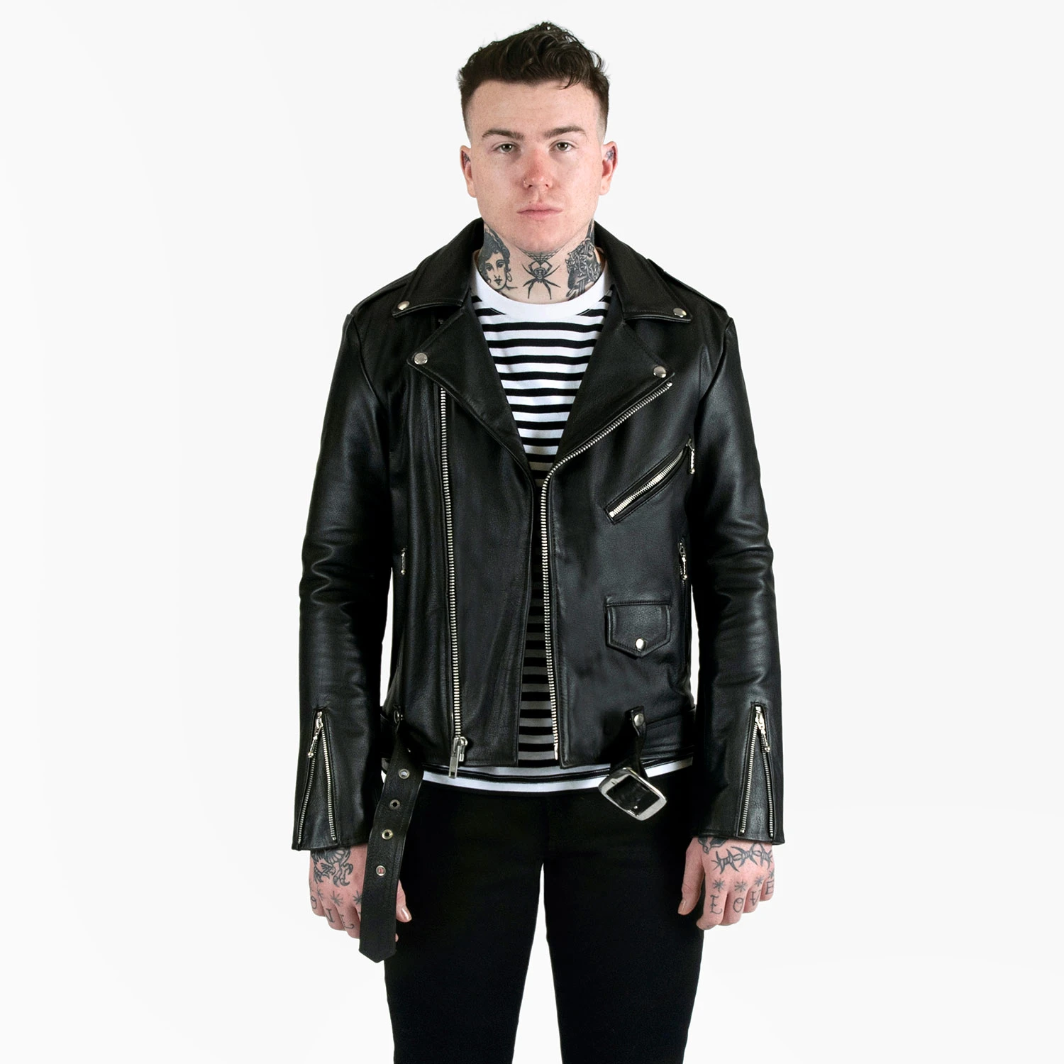 Commando – Black And Nickel Leather Jacket 2 Commando – Black And Nickel Leather Jacket - Image 2