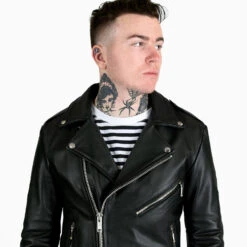 Commando Lightweight – Black And Nickel Leather Jacket 17 Commando Lightweight – Black And Nickel Leather Jacket -Straight To Hell com lig blk nic men 2021 w 11