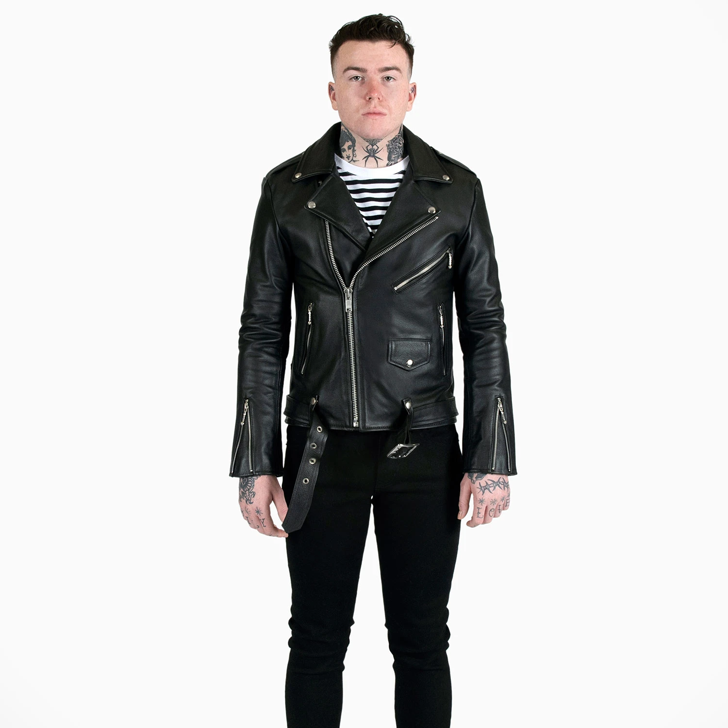 Commando Lightweight – Black And Nickel Leather Jacket 3 Commando Lightweight – Black And Nickel Leather Jacket - Image 3