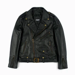 Commando Lightweight – Black And Brass Leather Jacket