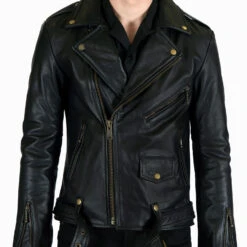 Commando Lightweight – Black And Brass Leather Jacket 14 Commando Lightweight – Black And Brass Leather Jacket -Straight To Hell com lit blk bra men w 2