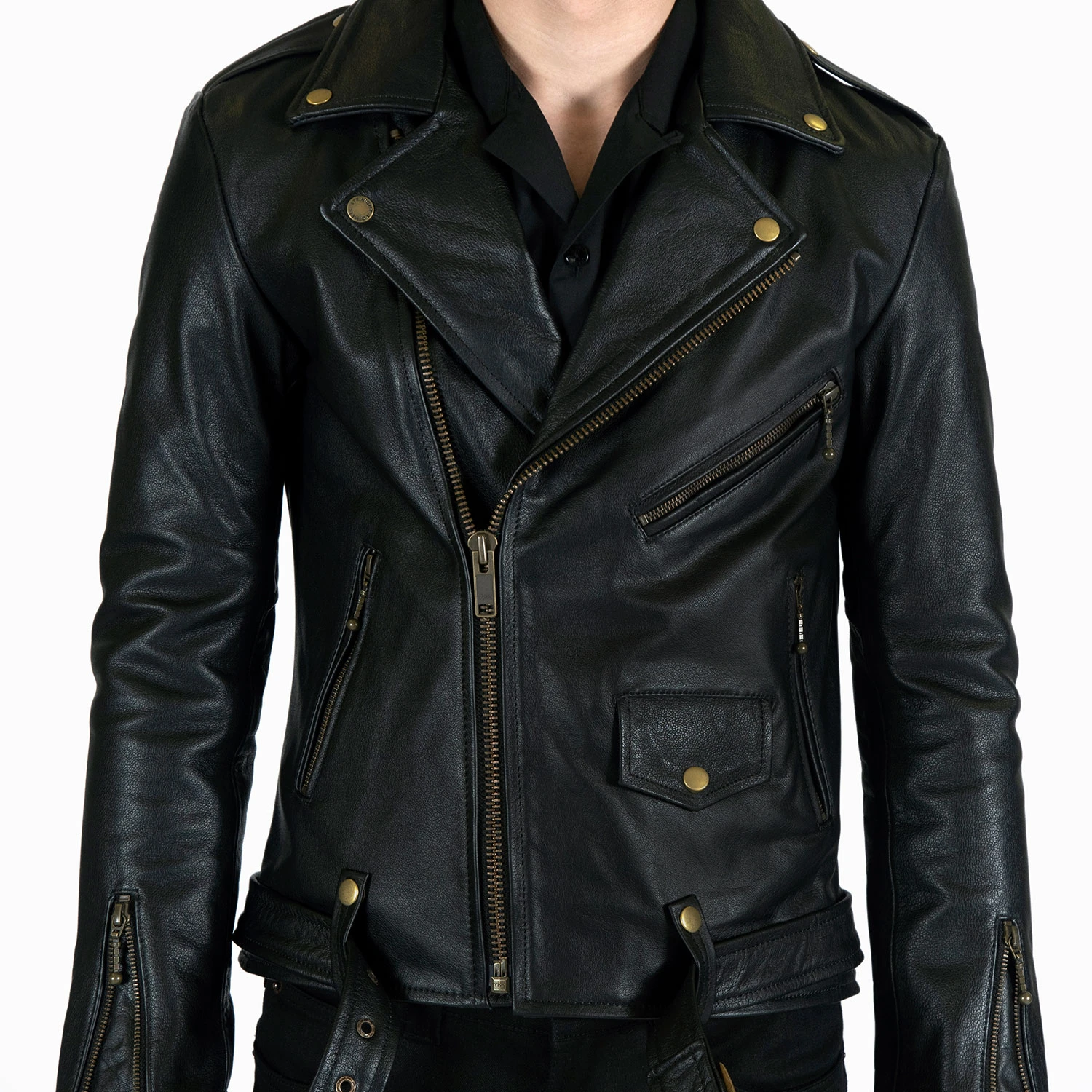 Commando Lightweight – Black And Brass Leather Jacket 6 Commando Lightweight – Black And Brass Leather Jacket - Image 6