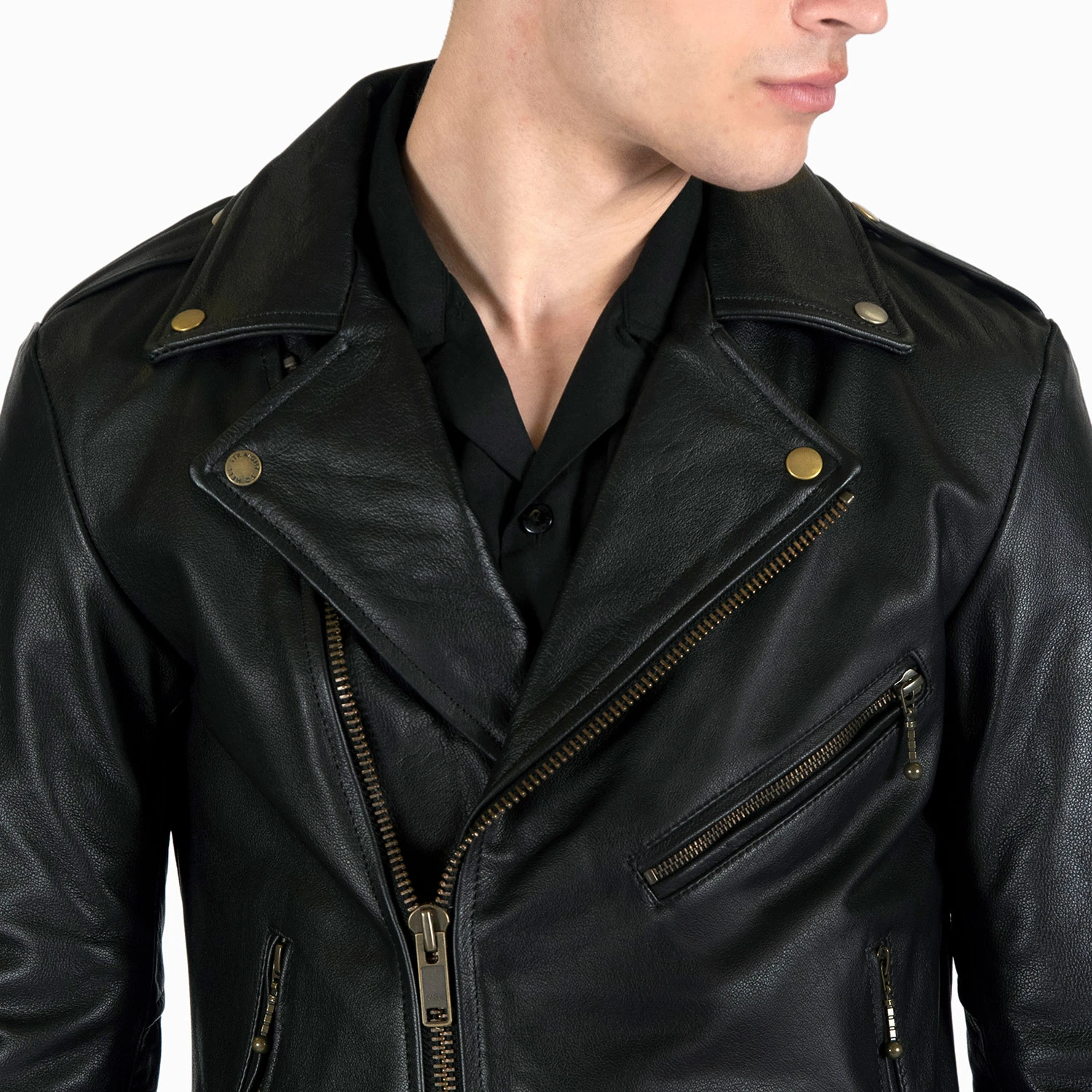 Commando Lightweight – Black And Brass Leather Jacket 8 Commando Lightweight – Black And Brass Leather Jacket - Image 8