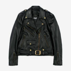 Commando Lightweight – Black And Brass Leather Jacket (Size XS)